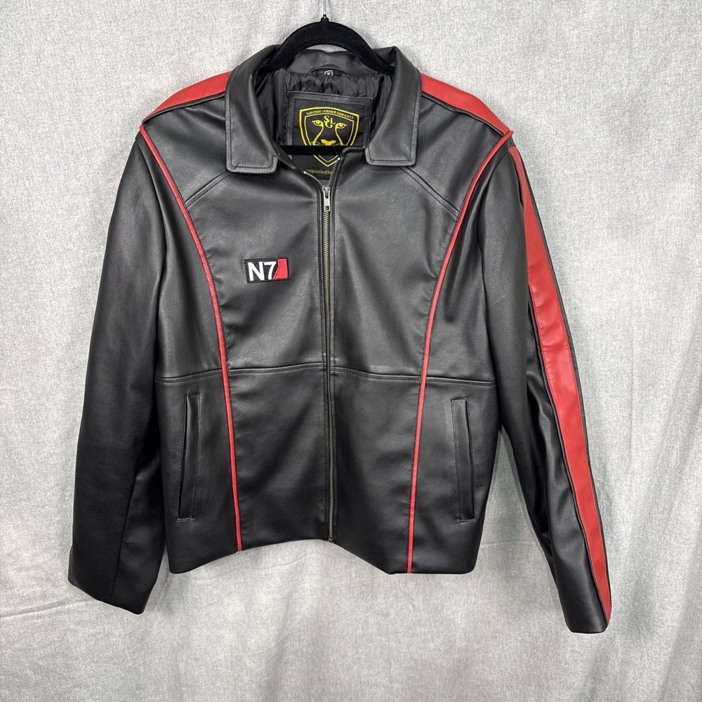 Mass Effect 3 N7 Commander Shepard Leather Men's Jacket Medium